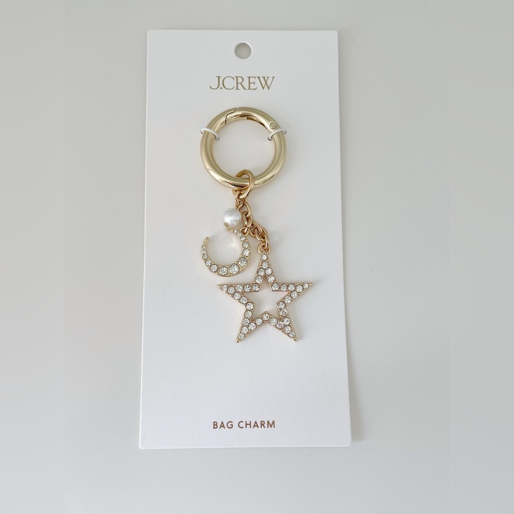 J. Crew Crystal Star And Moon Bag Charm